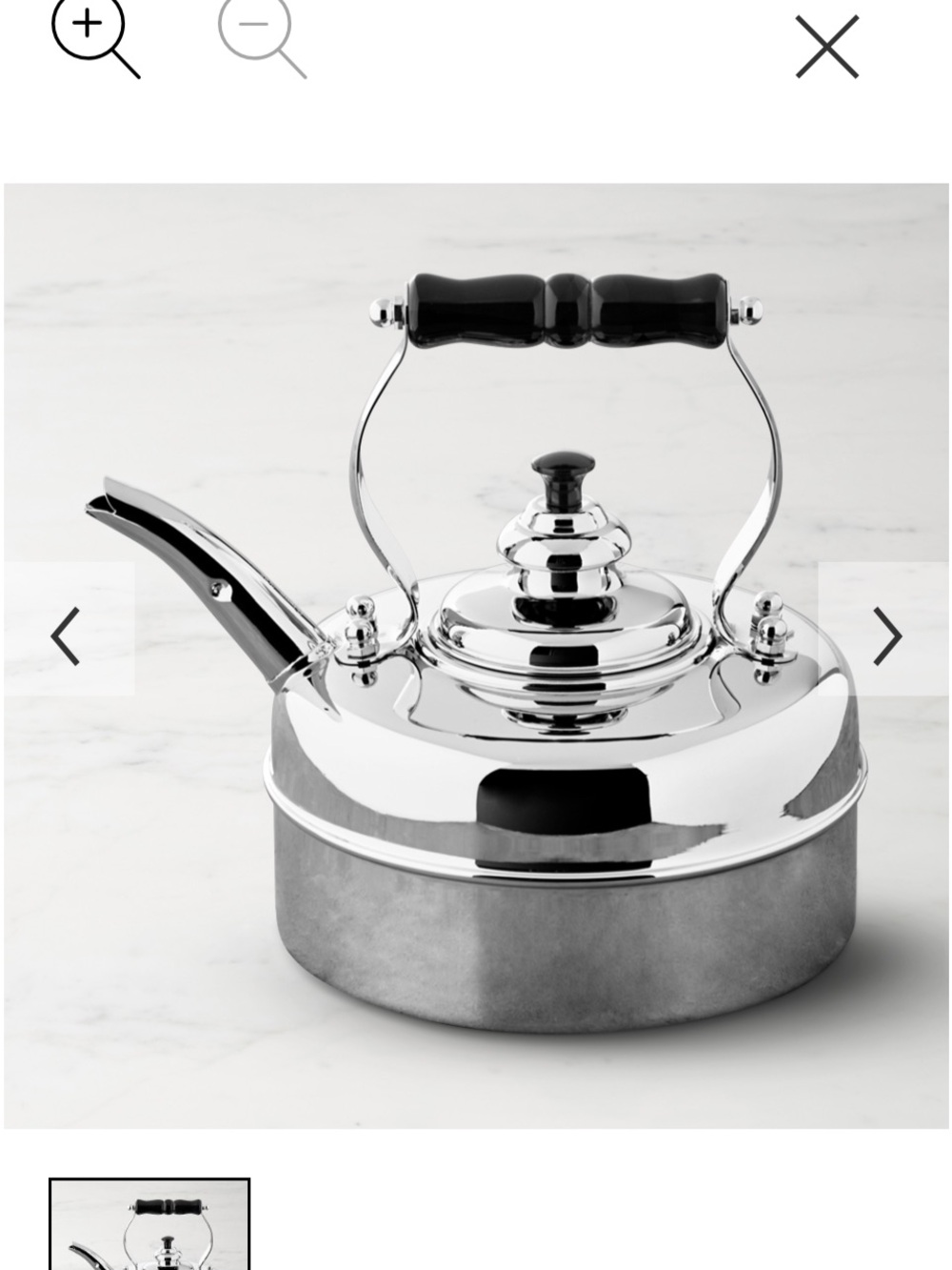 Simplex English Copper Tea Kettle. Chrome Finish